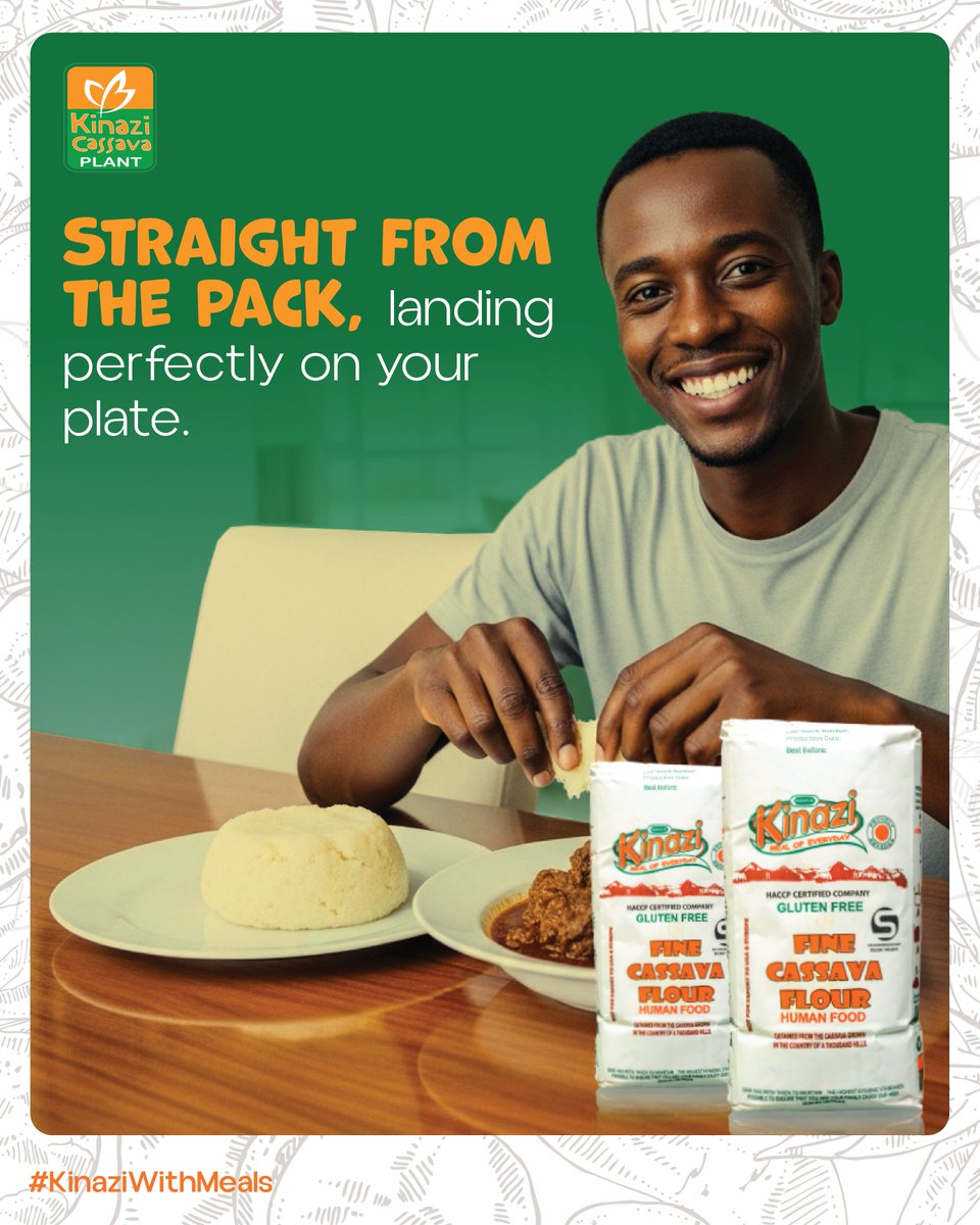 KinaziLtd's tweet image. Kinazi Cassava Flour. Simple, wholesome, and
always perfect on your plate.

#Kinazi 
#PerfectEveryTime