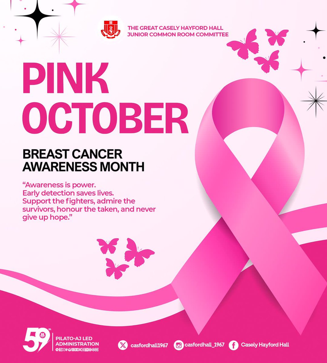 Happy New Month! 🌸 This Pinktober, we stand together in the fight against breast cancer with love, courage &amp; hope. Every act of kindness counts. 💗

#YouFirst #LeadingWithIntegrity #NyameNeHene
🚩THE 59TH JCRC | OFFICE OF SRC REPS