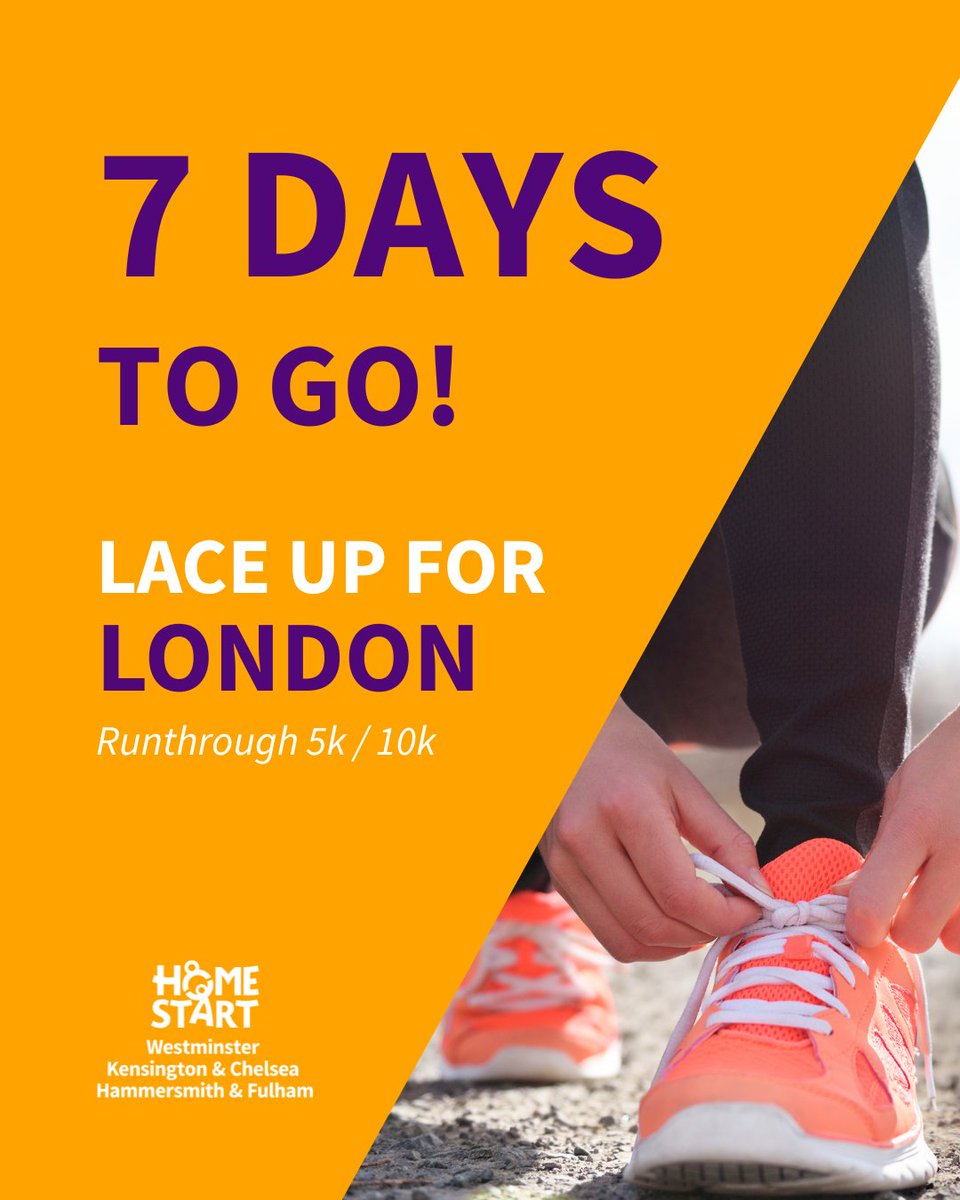 Just 7 days left until our big charity run on 11th October! 💨

The countdown is on ... help us cross the finish line and reach our goal here! ⏱

localgiving.org/fundraising/Ho…

#homestart #charityrun #familysupport