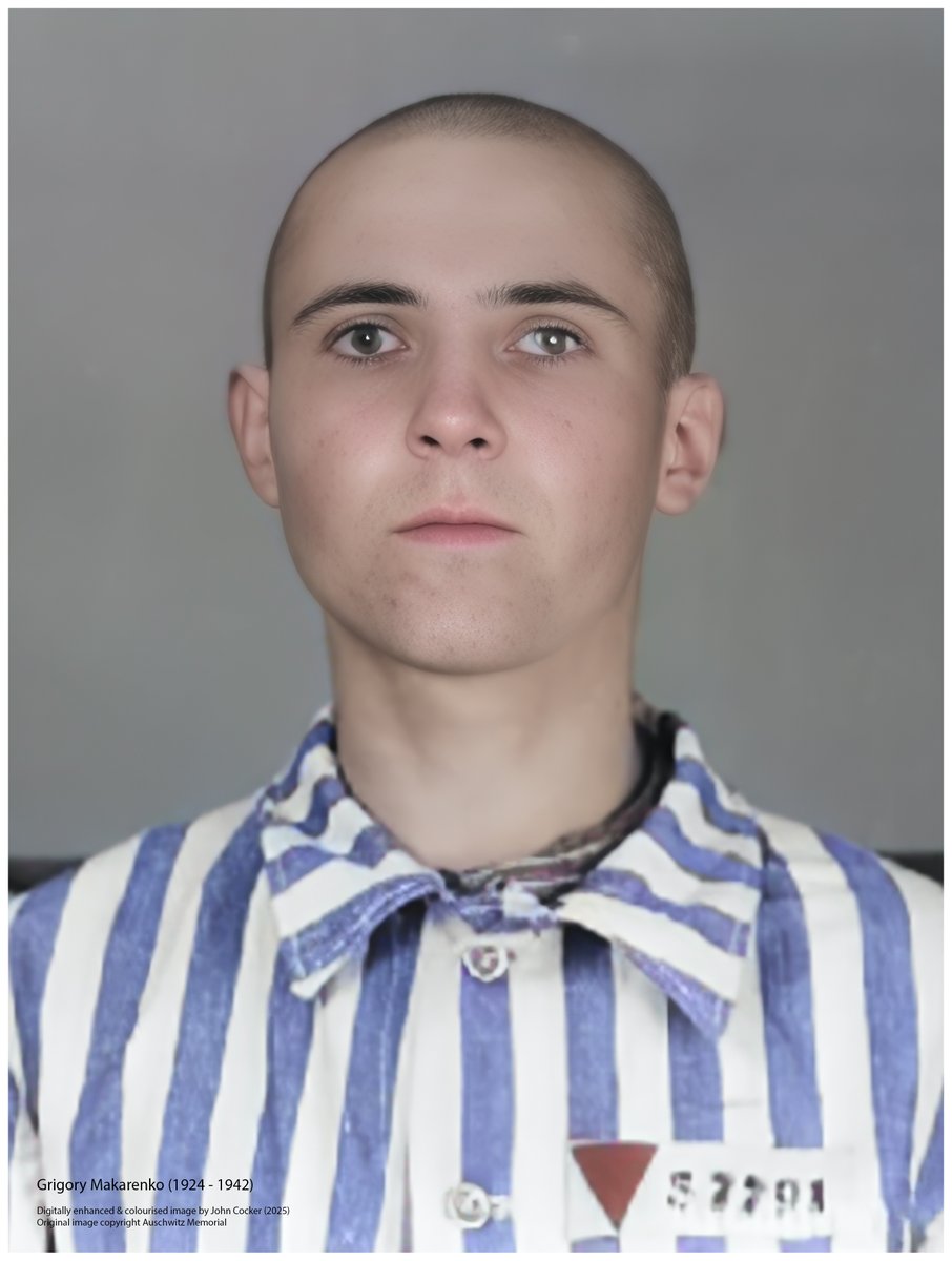 On this day in 1942, an 18 year old Ukrainian man perished in Auschwitz after being incarcerated for 55 days. Before being imprisoned he was a lathe-operator trainee. His name was Grigory Makarenko

Please support <a href="/AuschwitzMuseum/">Auschwitz Memorial</a>