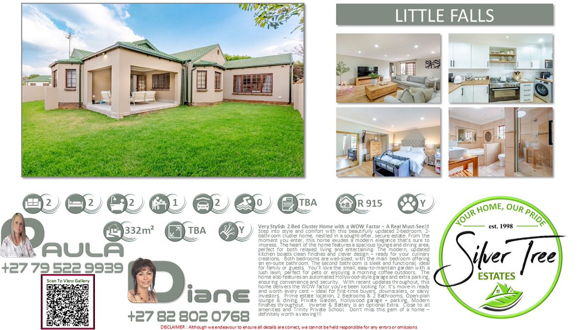 SilverTreeRSA's tweet image. @SilverTreeRSAste #realestate #propertiesforsale #secure #househunting #forsale #newhome #realtor #realtors #home #realty #property #investment #listing #newlisting #Roodepoort #littlefalls

silvertreeestates.co.za/properties/P11…