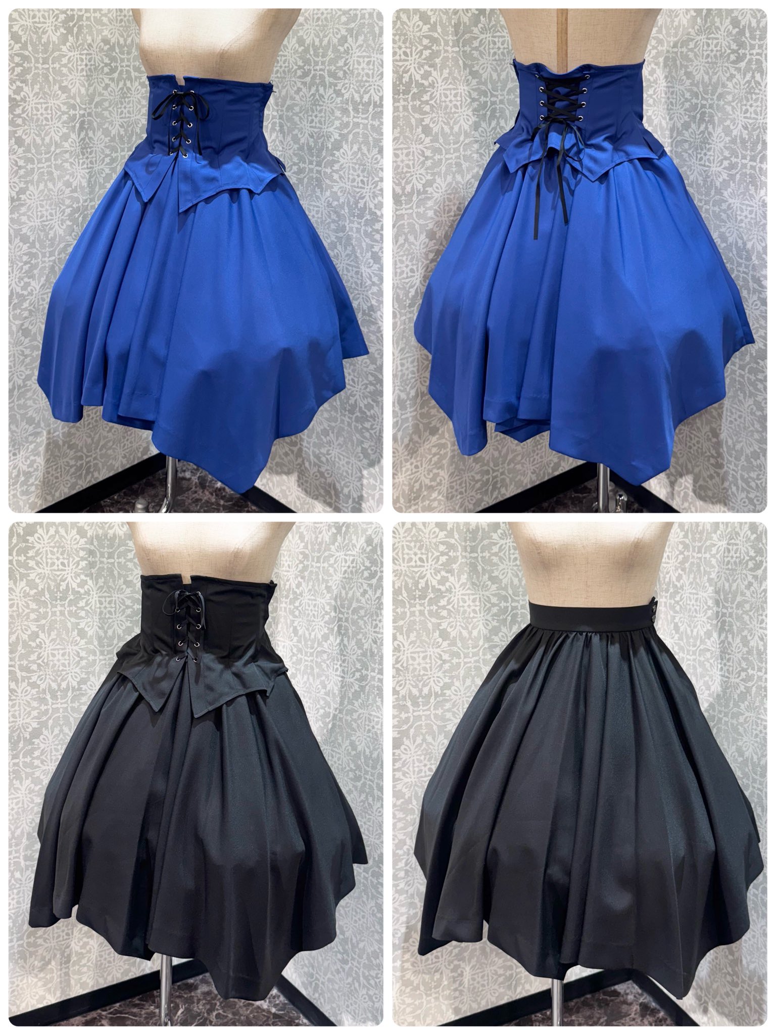 Moi-meme-Moitie ストライプ蝙蝠コルセットスカート Moi-meme-Moitie ストライプ蝙蝠コルセットスカート Stripe Bat