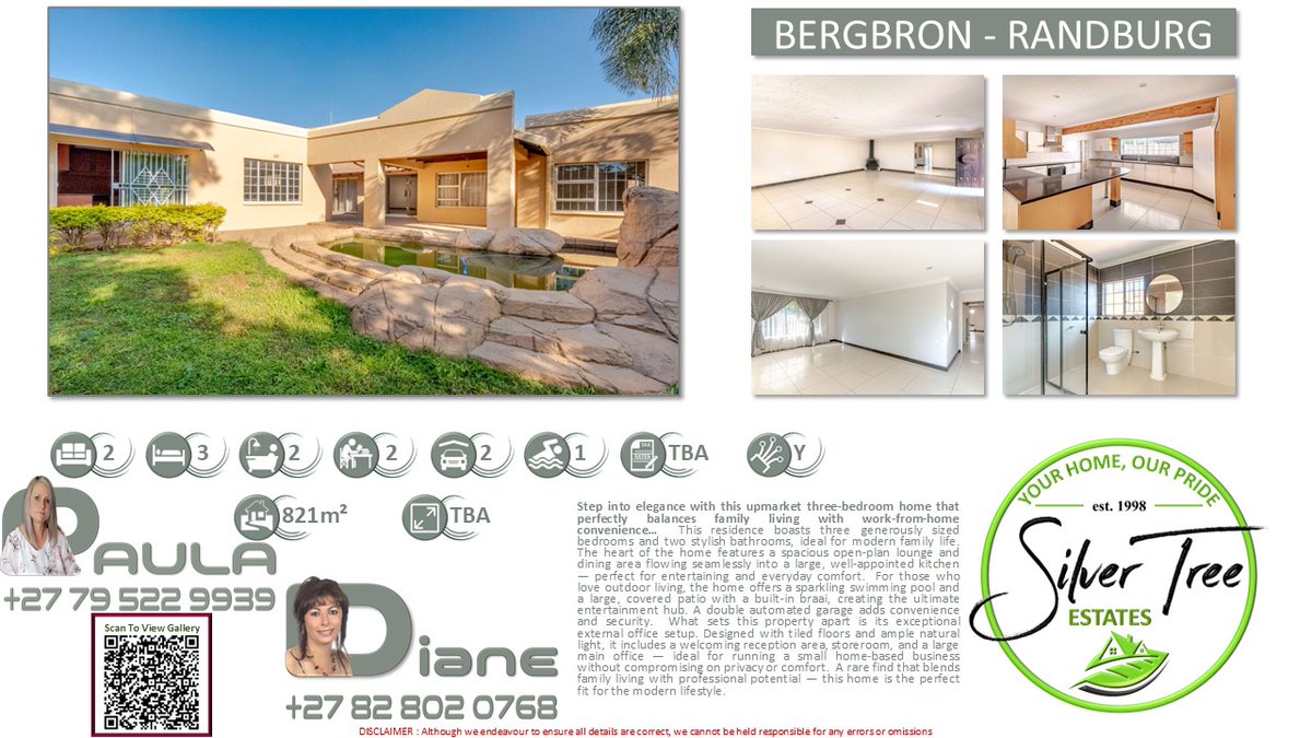 SilverTreeRSA's tweet image. @SilverTreeRSAste #realestate #propertiesforsale #secure #househunting #forsale #newhome #realtor #realtors #home #realty #property #investment #listing #newlisting #randburg #bergbron

silvertreeestates.co.za/properties/P11…