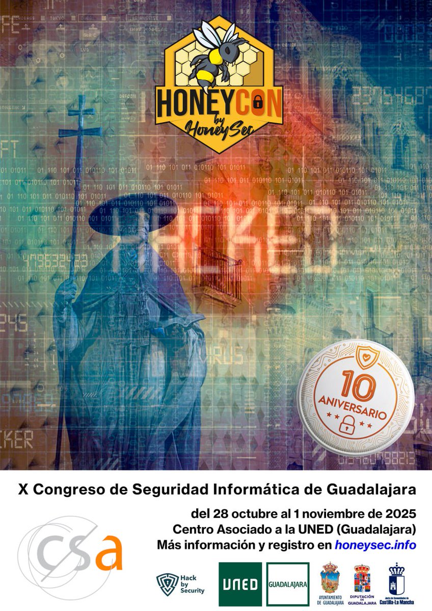Charlas, talleres, CTF, Hack&amp;Beers, etc. Esta #HoneyCON25 viene cargada!

Toda la info y entradas en honeysec.info