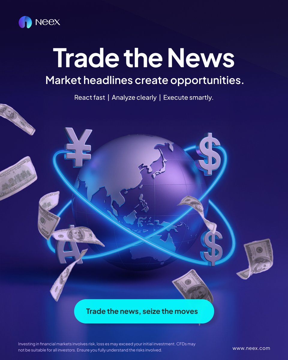 Neex_Global's tweet image. Markets move fast ⚡ News moves them faster.

With Neex, react in real-time to economic data, breaking headlines &amp;amp; global events.
📈 Turn news into opportunity
🌍 Stay ahead with #NeexInsights
👉 neex.com
#ReactFast #SmartTrading #NewsDrivenTrading