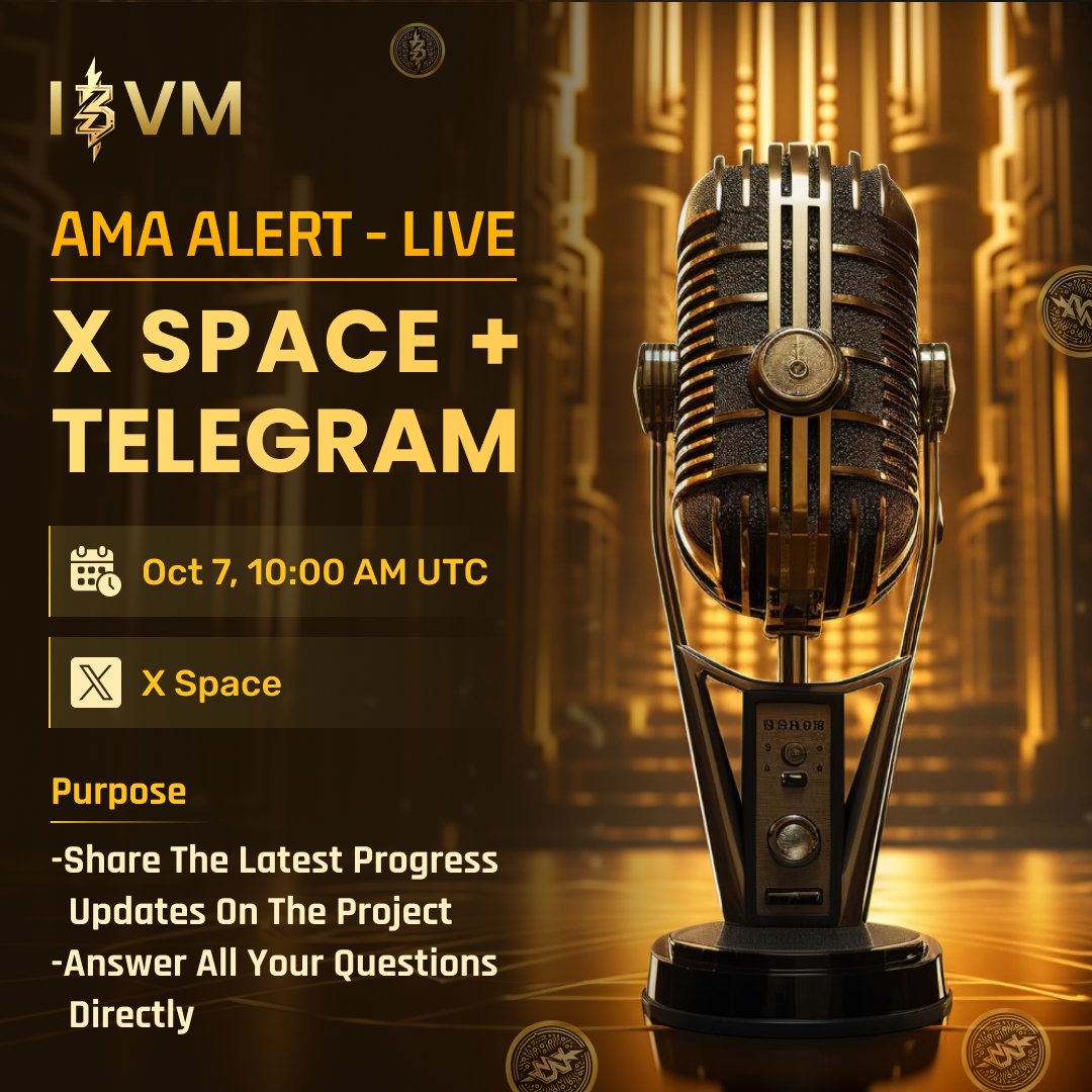 📣 AMA Announcement — LIVE X Space + Telegram

We’re excited to host an AMA with the full Management Team! 

🔹 Purpose
• Share the latest progress updates on the project
• Answer all your questions directly

🗓️Date: Tuesday, October 7, 2025
⏰Time: 10:00 AM UTC 
📌Where: Live