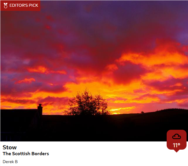 BBCScotWeather's tweet photo. Red sky in the morning = πβ οΈ
A sign of things to come, as #StormAmy moves ever closer. Please keep your #WeatherWatcher pictures safely coming!
Joy https://t.co/VjmhPZtHXI