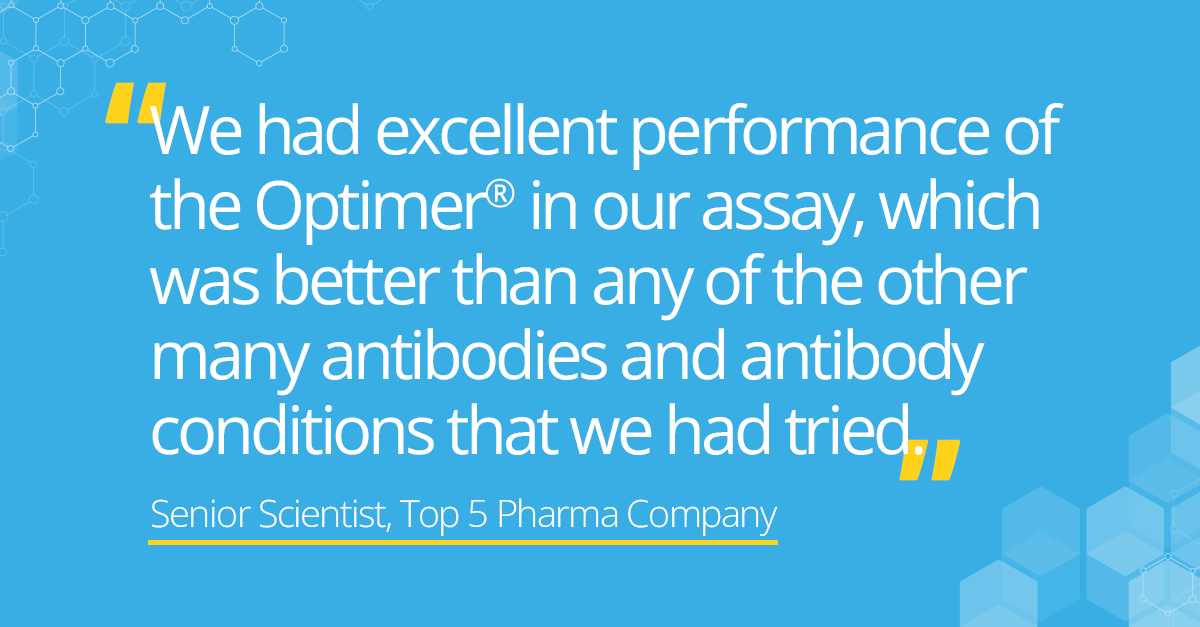 Hear what our customers are experiencing with Optimer technology. 
⚡ Superior performance from day one 
🧬 Outperforming traditional antibodies

Ready to experience the Optimer advantage in your research? Get in touch to learn more.