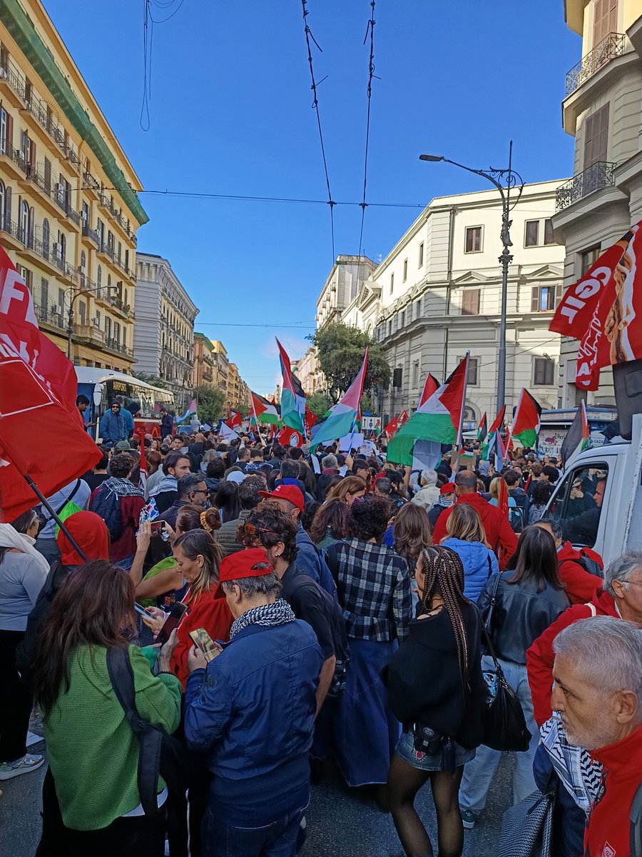 Napoli, grande partecipazione allo Sciopero generale per la Palestina libera.
#freepalesti̇ne #scioperogeneraleperGaza