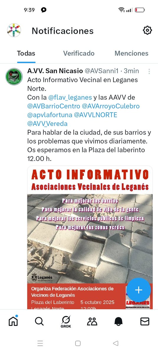 Buenos días vecin@s
Un día más os invitamos al acto de las asociaciones de vecinos.
 Objetivo: sanear, cuidar, sostener,defender, darle voz al barrio!!