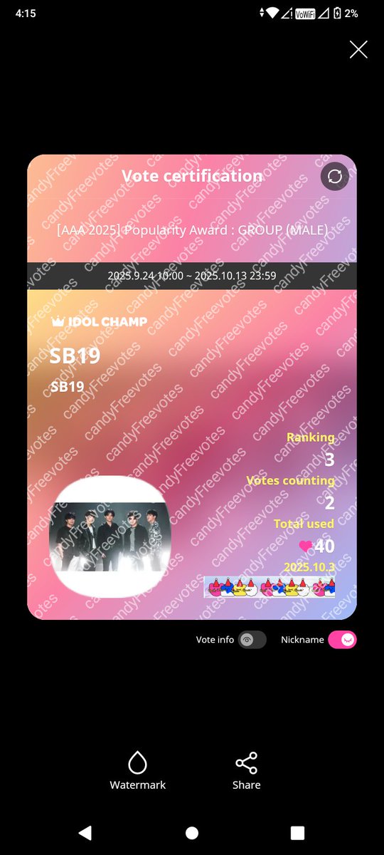 candyFreevotes's tweet image. 🏅 POLL END 🏅

CONGRATULATIONS #SB19 FOR WINNING ON THE POLL 🎉❤️

#candyproof🍬