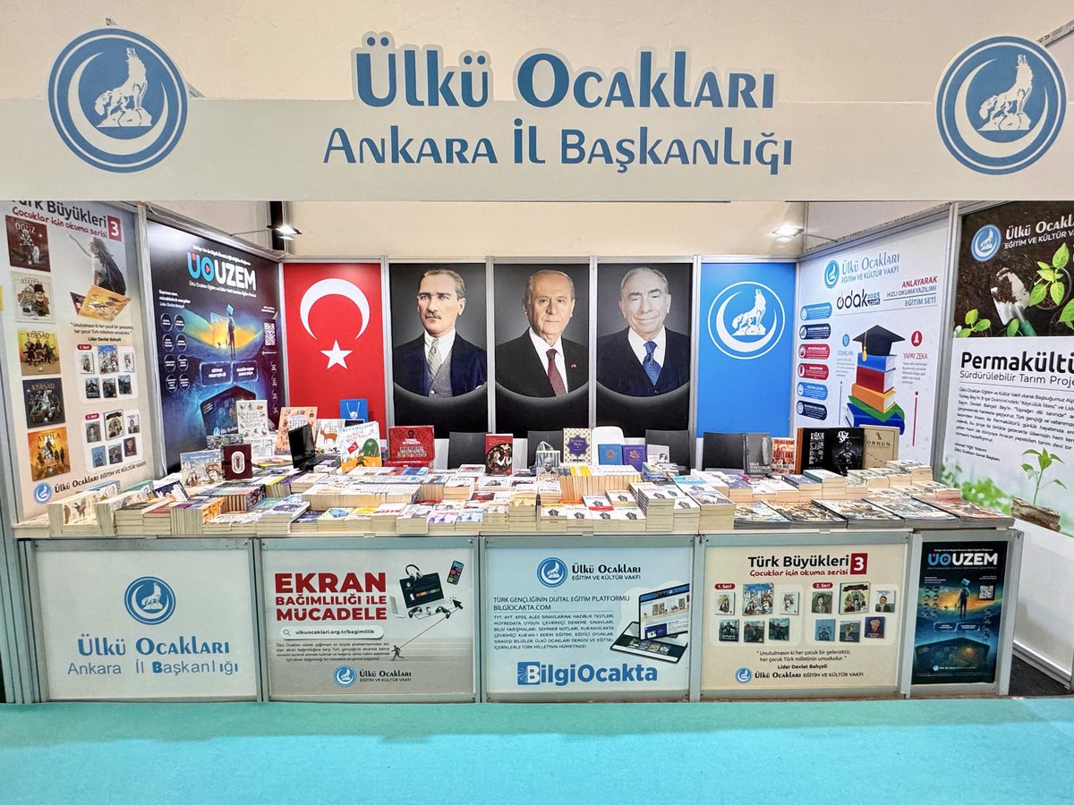 Ülkü Ocakları Ankara İl Başkanlığı olarak, 3 - 12 Ekim tarihleri arasında ATO CONGRESIUM'da gerçekleşen 22. Ankara 📚 Kitap Fuarında 1500‘ün üzerinde kitap çeşidi ile siz değerli kitap severleri standımıza bekliyoruz.

📍Stand No: B7