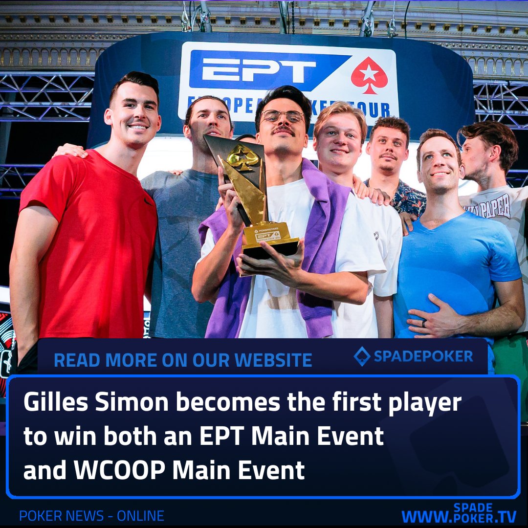 SpadepokerTV's tweet image. History made! 🏆 
Gilles “TaxationIsTheft” Simon wins the $10,300 WCOOP Main - first to hold both an EPT Main Event and WCOOP 10K title. 
More 👇 #WCOOP #EPT #SpadePoker

 spadepoker.tv/en/news/gilles…