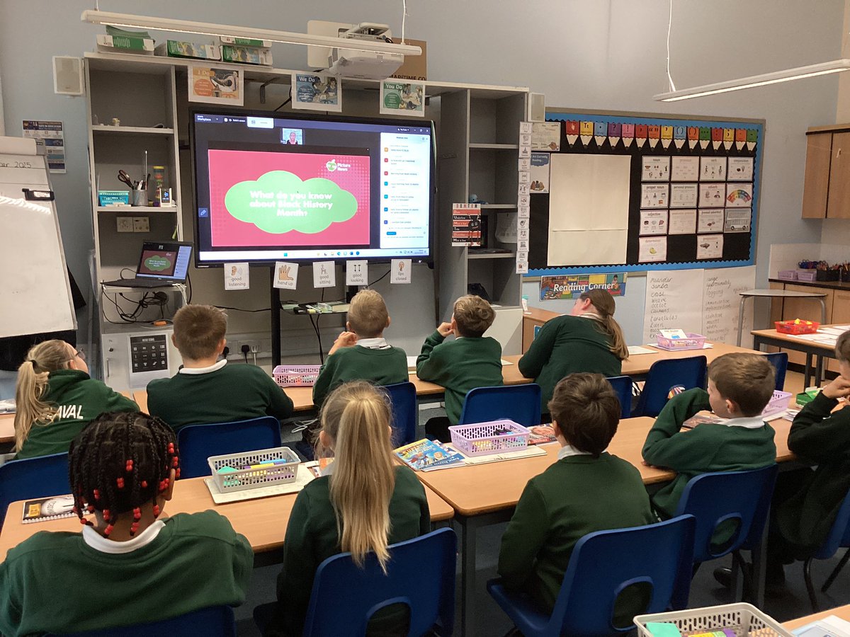 Year 5 are ready for the #blackhistorymonth2025 live assembly from the Picture News team!