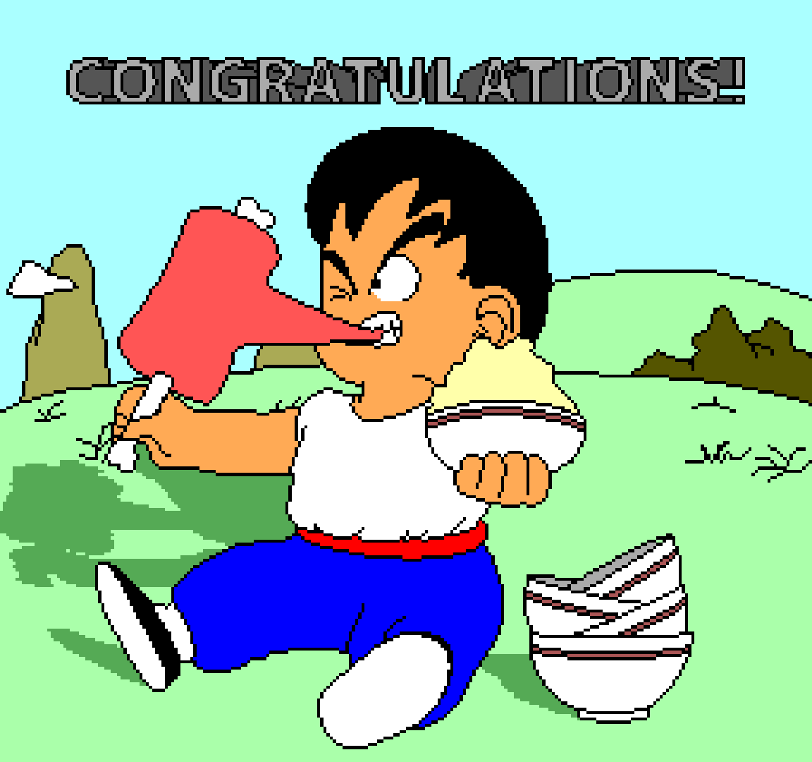 Today I finished the ending image for Survive the Spin! 🎉
Our hero devours his victory meal 🍖 after surviving the spinning chaos! 🌀
👉 Add it to your wishlist now!
🔗 store.steampowered.com/app/4051520/Su…

#IndieGameDev #PixelArt #IndieDev #RetroGaming #GameDev