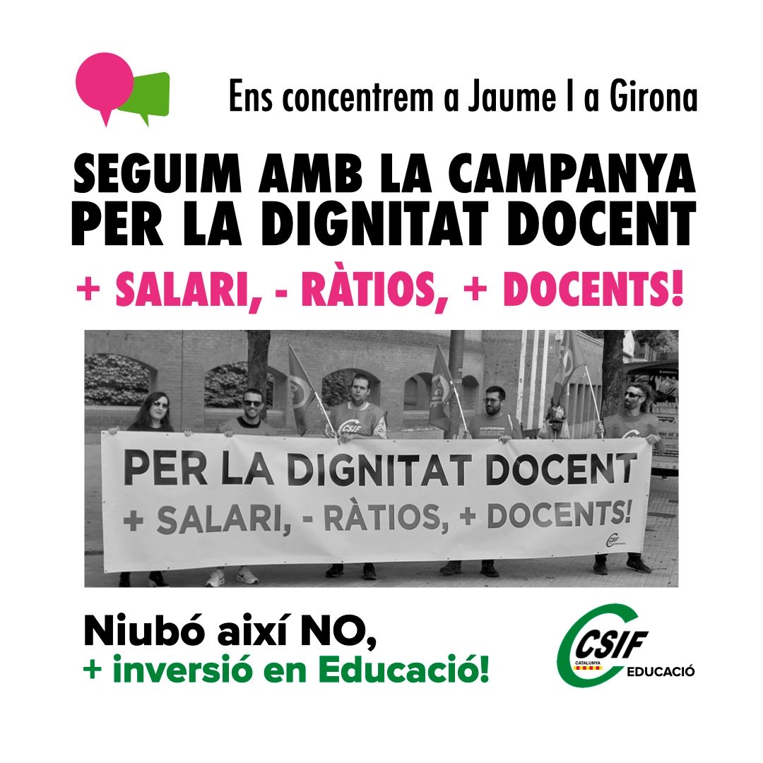 csifeducaciocat's tweet image. 📍 Avui ens hem concentrat a l’avinguda Jaume I de #Girona per continuar fent visible el maltracte que pateix el col·lectiu docent. ✊📢
#DignitatDocent #DocentsEnLluita