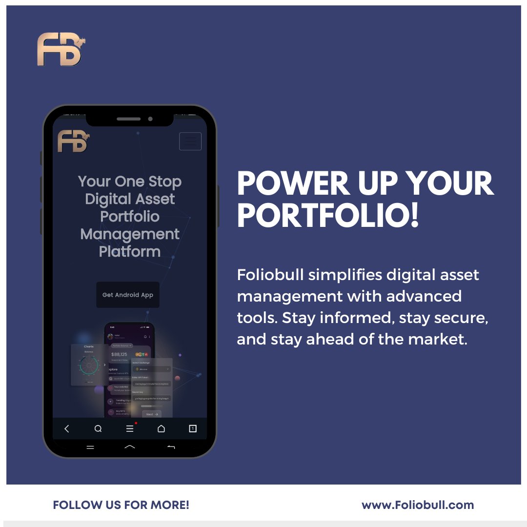 POWER UP YOUR PORTFOLIO!
.
➡️Visit our site: foliobull.com
➡️Download our App today: lnkd.in/gvT4DaYH
.
#crypto #trading #traders #investment #digitalassets #cryptotrading #cryptotrader #portfolio #innovation #technology #Foliobull #TwitterFamily