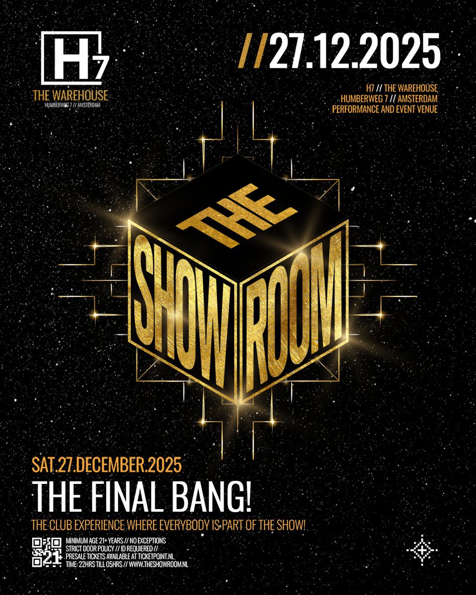 Ticketpoint's tweet image. THE SHOWROOM – END OF YEAR EDITION
27 dec • H7 Warehouse • 22:00–05:00
Baddest DJ’s, surprise acts &amp;amp; full madness.
Every edition = sold out. Be quick.
#TheShowRoom #EndOfYearEdition #H7Warehouse #AmsterdamNightlife #Ticketpoint