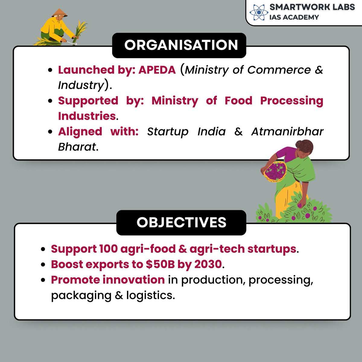 Smartwork_Labs's tweet image. 🌾 APEDA launches BHARATI Initiative to back 100 agri-food startups, boost innovation &amp;amp; target $50B agri-food exports by 2030.
#BHARATI #AgriFood #AgriTech #UPSCCurrentAffairs #UPSC2026 #UPSC2027 #UPSCPreparation #SmartworkLabs #UPSCExam #UPSCMotivation
