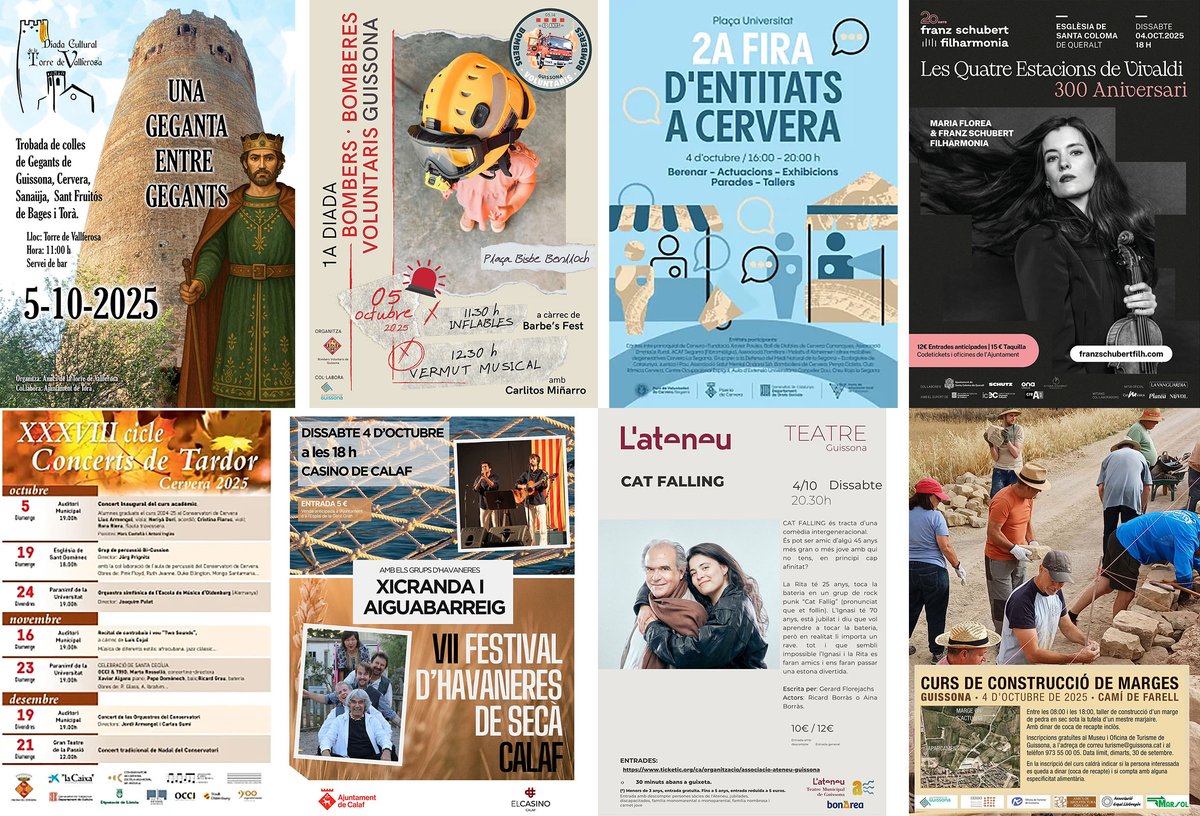 SomSegarra's tweet image. Sense plans per al cap de setmana? #festesmajors #carbasses #curses #festes #concerts #teatre #expos i #visites, viu la #tardorsegarra!
@lasegarra @carbassessedo @valldellobregos @TurismeGuissona @ajsanauja  @museudecervera @CConcabella @Espitllera 
ℹ️ visit.somsegarra.cat