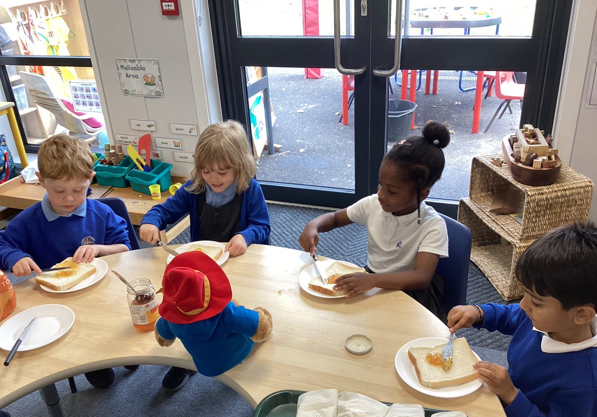 Paddington’s favourite… marmalade sandwiches. 🤩🍊#EYFS #LoughboroughCE #Loughborough <a href="/Rise_MAT/">Rise Multi Academy Trust</a> #flourishandsucceed #pupilcharter #pleaselookafterthisbear