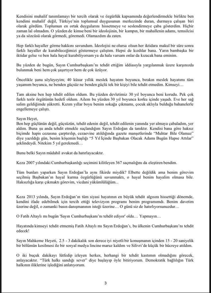 baristerkoglu's tweet photo. Gazeteci Fatih Altaylı’nın mahkeme savunması👇 https://t.co/LAzAnMqhZu