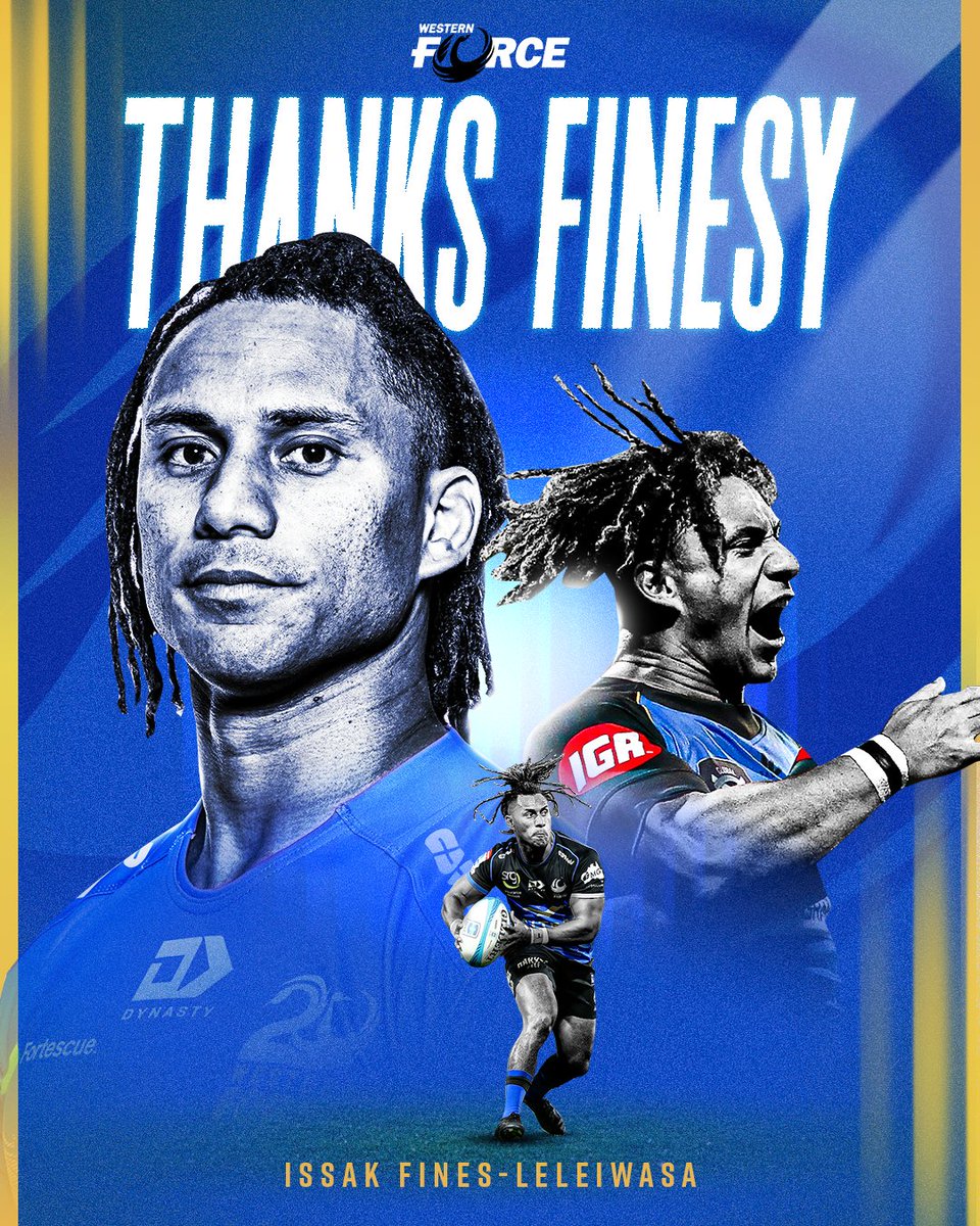 westernforce's tweet photo. Farewell Finesy 😢
Don’t miss the chance to farewell fan favourite Issak Fines-Leleiwasa tomorrow 💙
#StrongerTogether
#ForeverForce https://t.co/0nJwzaUUCf