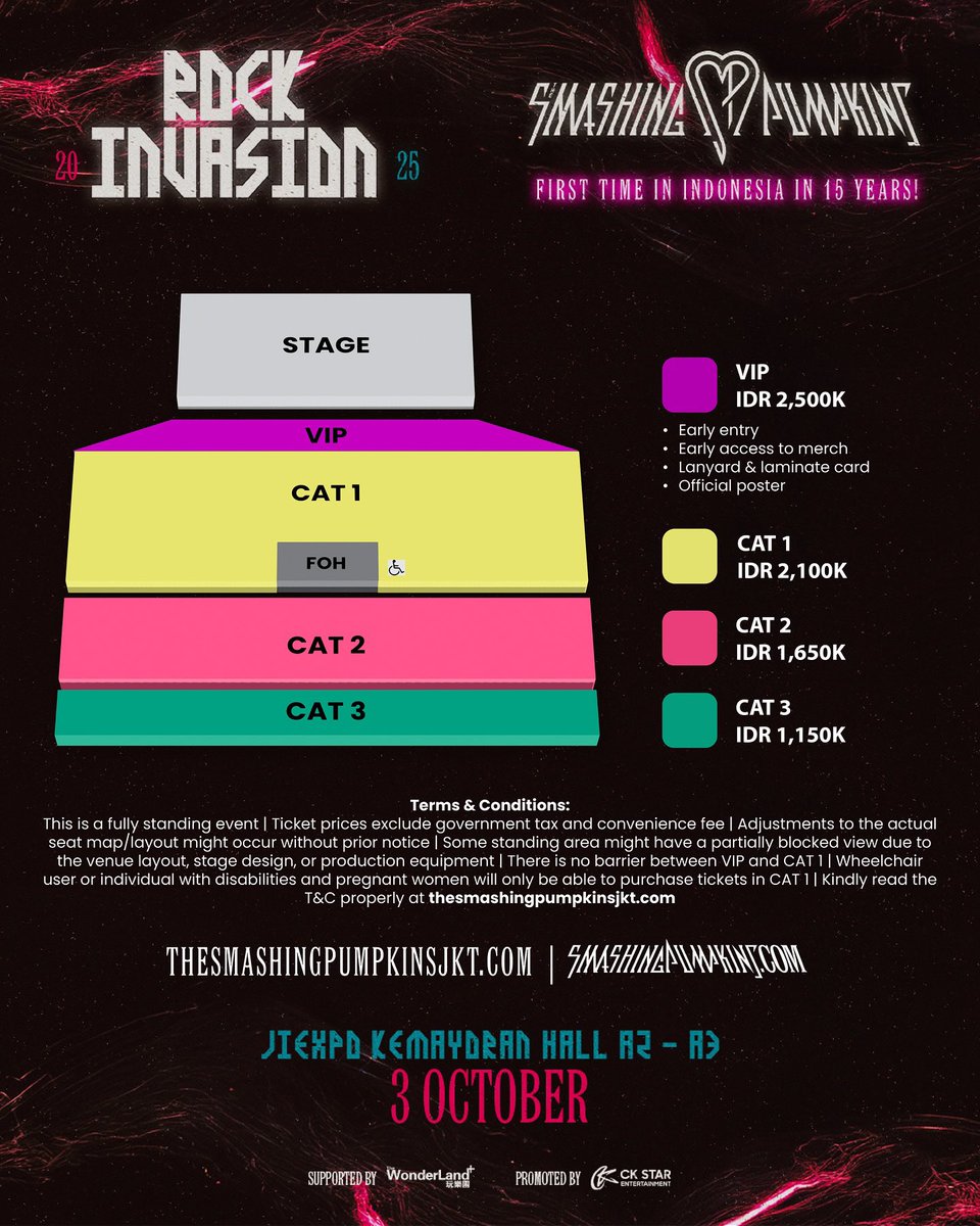 tixtime_id's tweet photo. WTS jual Tiket
Smashing Pumpkins “Rock Invasion” in Jakarta 
03 October 2025
In Jiexpo Kemayoran

Ready Cat : 
CAT 1 - 2 - 3 

⚠️UNDERPRICE⚠️
Limited Stock 

Minat bs DM or WA Link di bio 

#smashingpumpkins #smashingpumpkinsinjakarta #smashingpumpkinsjakarta https://t.co/63sBLz5jkp