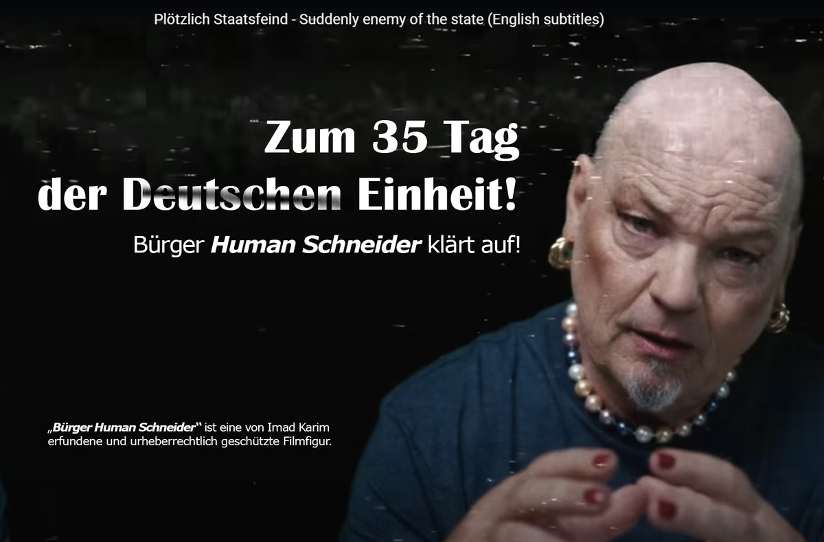 Anlässlich des diesjährigen 35 Tages der Deutschen Einheit mit dem wunderbaren Motto „Feiern wir, was uns verbindet“ gibt der bundesrepublikanische Volksrat - vertreten durch Bürger Human Schneider, bekannt:
[][][] Diese rassistischen Begriffe wurden verbannt:
„Deutsch“ aus der
