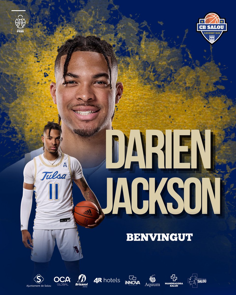 📢 Fitxatge | Novena presentació

Darien Jackson ja és jugador de l’OCA GLOBAL CB Salou 💛💙

Base nord-americà nascut a Overland Park (Kansas) el 5 de setembre de 1998, de 1,90m d’alçada, arriba per aportar velocitat, talent i visió de joc.

Benvingut Darien!

#SegonaFEB