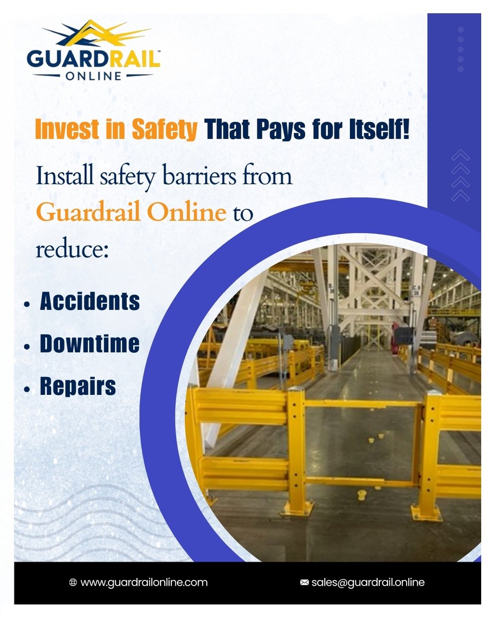 GuardRailOnline's tweet image. Smart safety = smart savings! 🚧 Guardrail Online barriers absorb forklift collisions, reduce downtime, and protect people &amp;amp; property.

Shop now 👉 guardrailonline.com

#WarehouseSafety #ForkliftProtection #GuardrailSystem #WorkplaceSafety