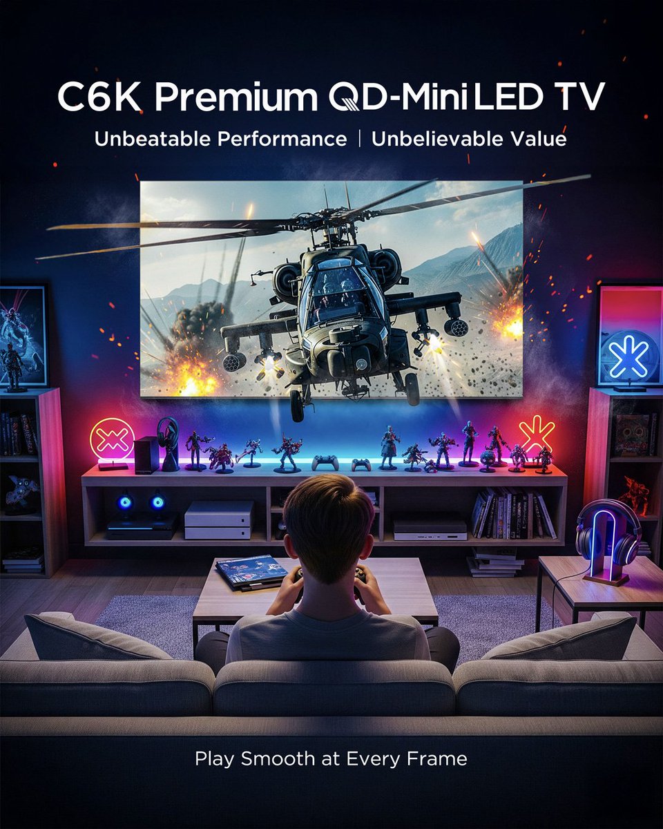 TCLPak's tweet image. Not just brighter, not just smoother. The TCL C6K Premium QD-Mini LED TV turns gaming nights into full-blown adventures, pulling you deeper into every world you play.

Learn more: bit.ly/45GEXJO

#C6K #QDMiniLEDTV #QDMiniLED #UnbeatablePerformance
#UnbeatableValue