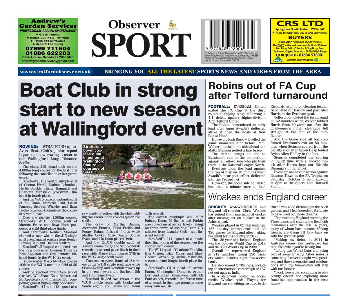 Excellent <a href="/strat_observer/">Stratford Observer</a> back sports page mention <a href="/SuABCJuniors/">SuABC Juniors</a>' successes <a href="/wallingfordrow/">Wallingford Rowing Club</a>#lds  stratfordobserver.co.uk/editions/view/…. Pick up a free copy <a href="/strat_observer/">Stratford Observer</a> at your local supermarket now!