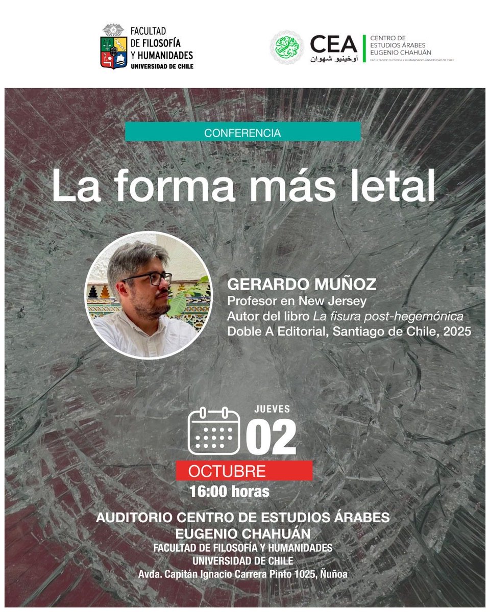 Hace algunas algunas horas tuvimos un excelente diálogo en la Universidad de Chile en la que presenté un trabajo en curso sobre el shadow docket jurídico, tecnoadministración y la crisis de las formas políticas. Agradecido de los amigos del Centro. uchile.cl/agenda/232673/…