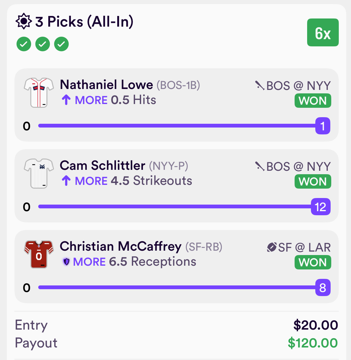 PicksWagon's tweet photo. PROFIT 9 OF THE LAST 11 DAYS — ANOTHER LEGACY DAY: +31.2 Units 📈🔥✅

If you’ve been riding with us, you’ve been cashing heavy. Today we absolutely cooked — hitting every single prop posted except for CMC fantasy score (twice) on PrizePicks.

Other than that? Full sweeps on Dabble, Underdog, and DraftKings 💸

These are just a few slips cashed from today! 🤑⚡

Discord gets all the slips, every day. Don’t miss out:
👉 https://t.co/5pJCKwlNV9