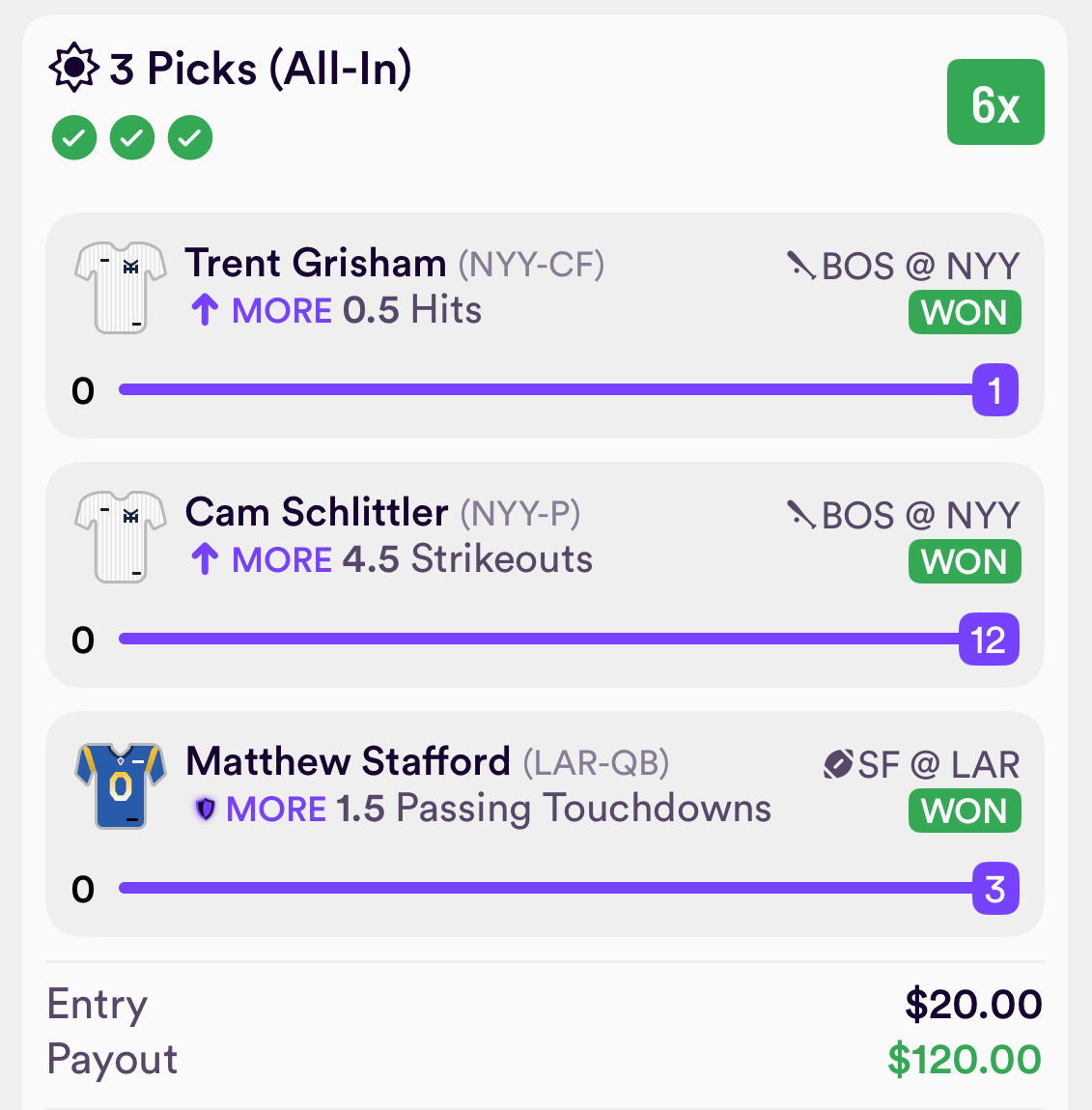PicksWagon's tweet photo. PROFIT 9 OF THE LAST 11 DAYS — ANOTHER LEGACY DAY: +31.2 Units 📈🔥✅

If you’ve been riding with us, you’ve been cashing heavy. Today we absolutely cooked — hitting every single prop posted except for CMC fantasy score (twice) on PrizePicks.

Other than that? Full sweeps on Dabble, Underdog, and DraftKings 💸

These are just a few slips cashed from today! 🤑⚡

Discord gets all the slips, every day. Don’t miss out:
👉 https://t.co/5pJCKwlNV9