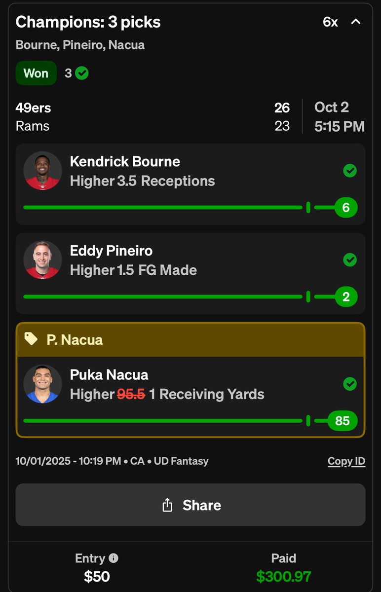 PicksWagon's tweet photo. PROFIT 9 OF THE LAST 11 DAYS — ANOTHER LEGACY DAY: +31.2 Units 📈🔥✅

If you’ve been riding with us, you’ve been cashing heavy. Today we absolutely cooked — hitting every single prop posted except for CMC fantasy score (twice) on PrizePicks.

Other than that? Full sweeps on Dabble, Underdog, and DraftKings 💸

These are just a few slips cashed from today! 🤑⚡

Discord gets all the slips, every day. Don’t miss out:
👉 https://t.co/5pJCKwlNV9