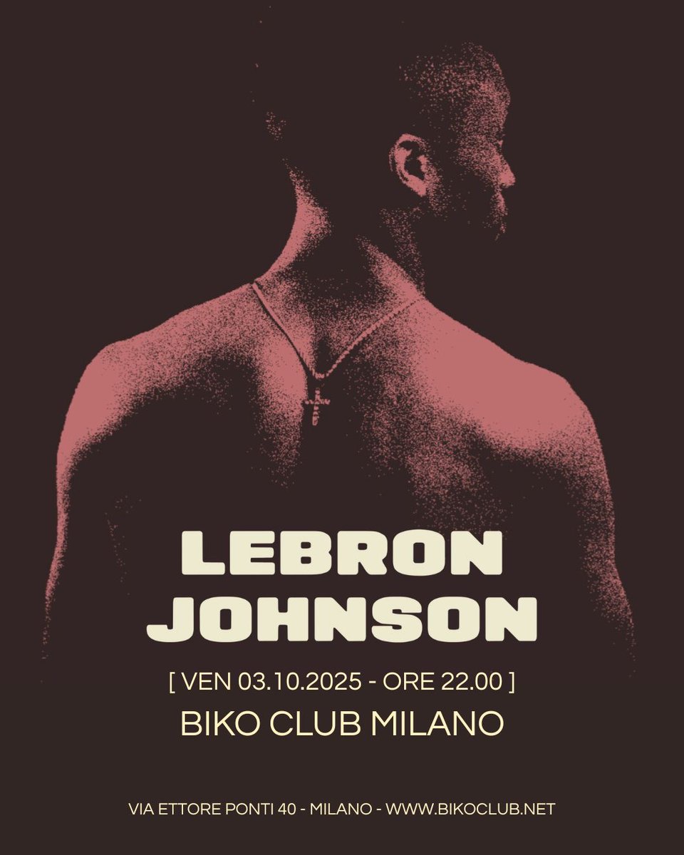 DJing in support of Lebron Johnson's live show at Biko club in Milan tonight, you'll find me both warming up before and keeping it locked after the show, doors open 10pm!