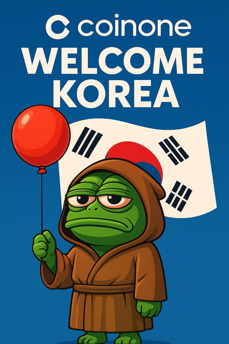 apepeofficial's tweet photo. Welcome Korea 🇰🇷
APEPE is now listed on Coinone!
The journey continues — Stronger Together 💪 https://t.co/OmCC9mlFdD
