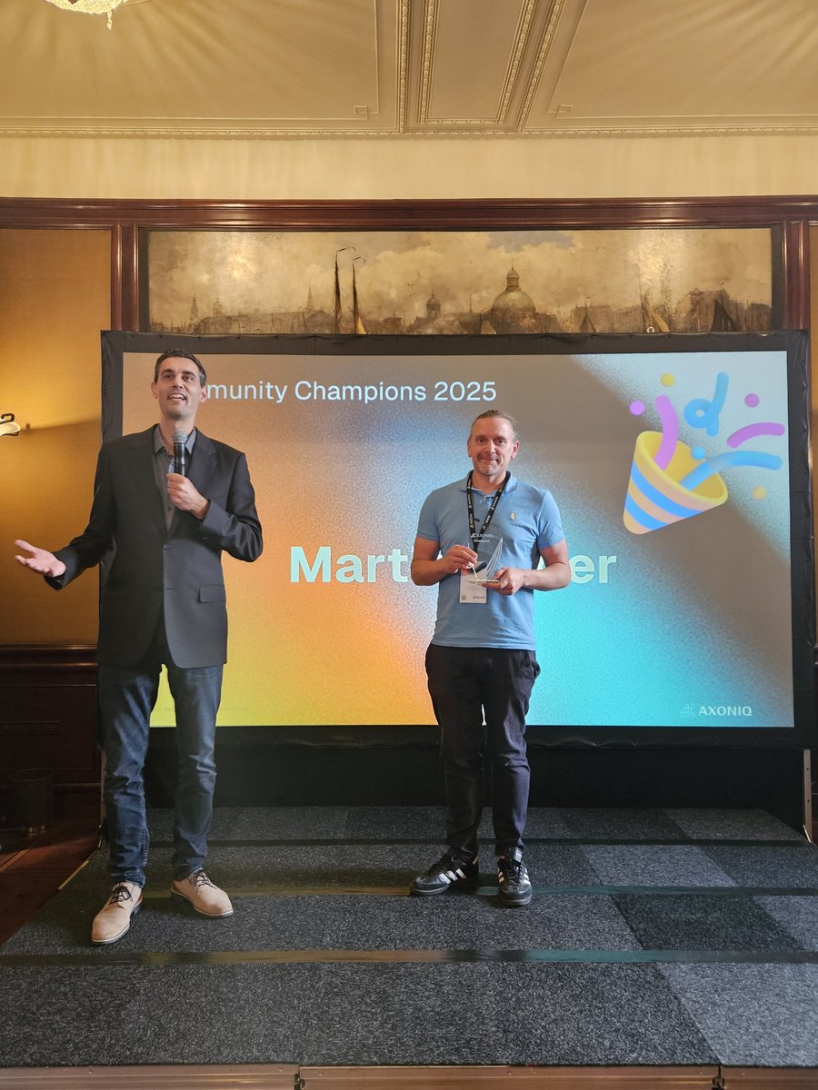 adymitruk's tweet image. I couldn&apos;t think of a more deserving person to receive the community award than Martin Dilger ! Thank you to @allardbz and the rest of the wonderful people at @axon_iq for taking the time to recognize Martin&apos;s amazing dedication, discipline and willingness to help countless…
