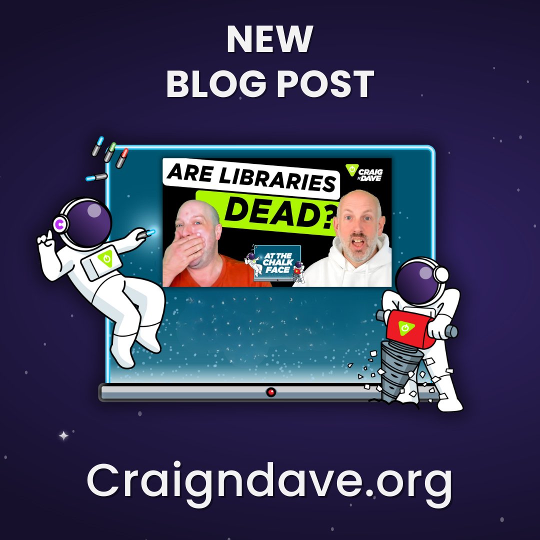 craigndave1's tweet image. In our latest blog, we talk about why secondary school libraries in 2025 need to inspire, collaborate, and go beyond the bookshelves!
👉 craigndave.org/beyond-the-boo…
#TeamCompSci #CraignDave #education #libraries #schools