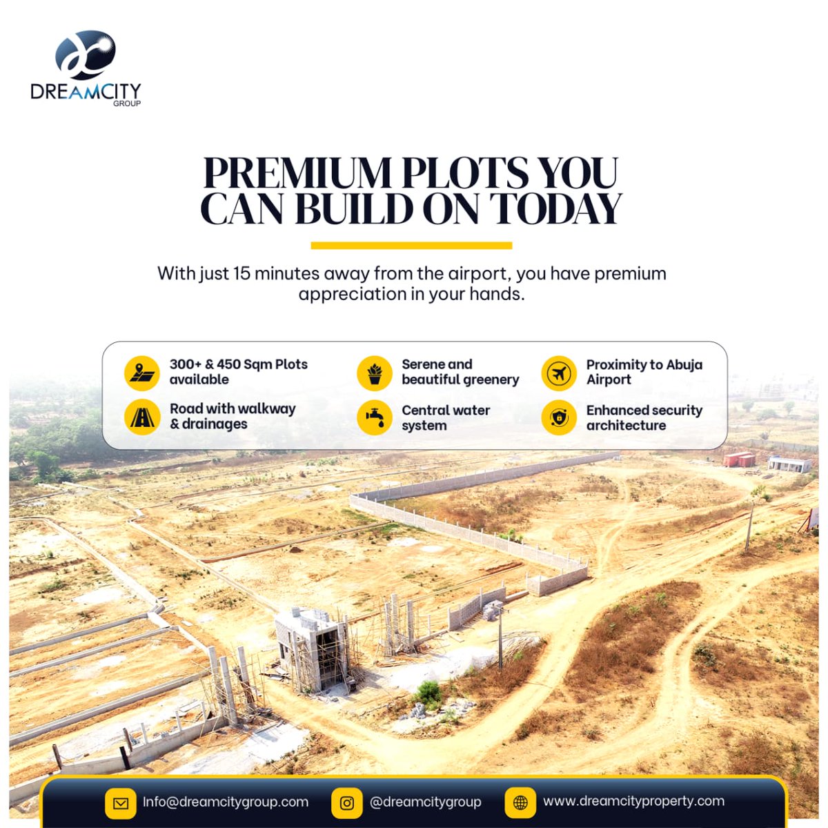 DreamcityGroup's tweet photo. DreamCity District is just minutes from the CBD and Jabi, beside Dantata Bridge. A prime location with premium appreciation.

#abujaestate 
#nigeriaproperty 
#dreamcitydistrict 
#airportroadabuja https://t.co/sTHhS5LW9V