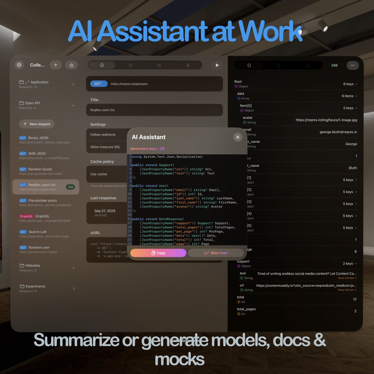APIOrbitApp's tweet image. You asked how APIOrbit looks on Vision Pro. We thought we'd just show you. 👇
Step into the future of API development. Our fully spatial client for visionOS is here.
#VisionPro #APIOrbit #DeveloperTools #APIOrbit #AppUpdate