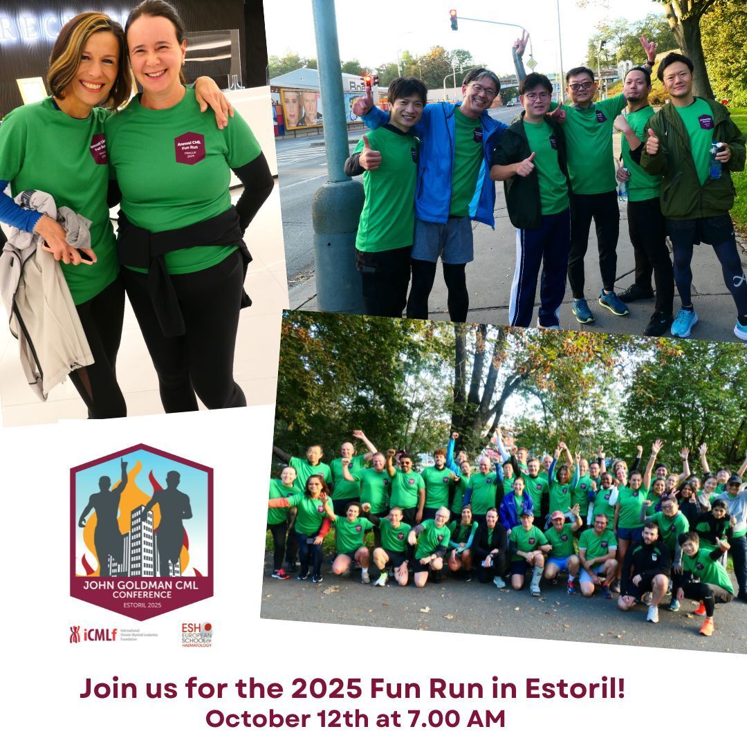 Lace up for a cause!
Join the John Goldman Fun Run at the 27th Annual John Goldman Conference on CML:
Biology and Therapy in Estoril 🇵🇹

Sunday, Oct 12
07:00 AM
5-km coastal route
Charity t-shirts at the iCMLf booth

Register now 👉 buff.ly/9M3SytR