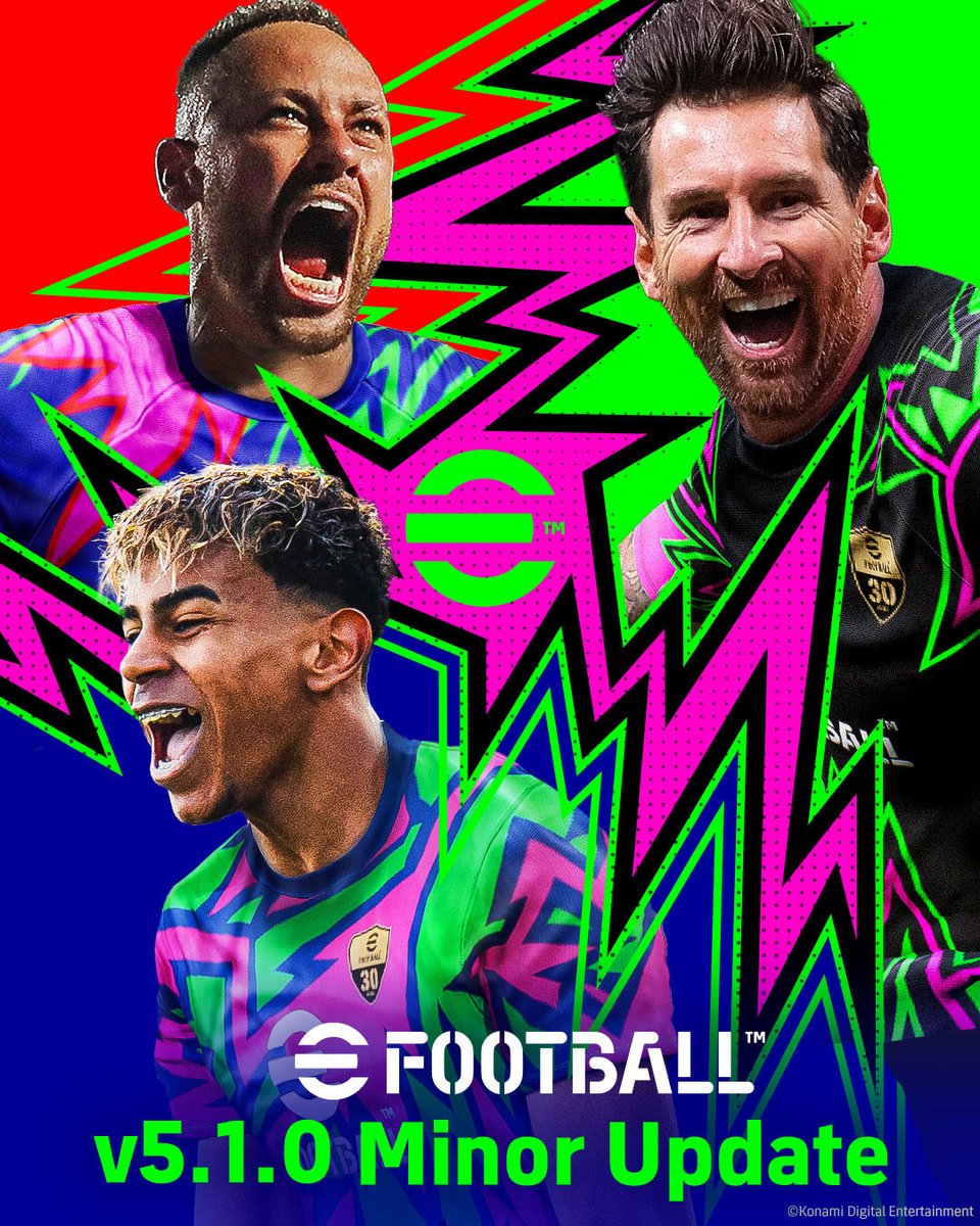 play_eFootball's tweet image. [Update Notice – Version 5.1.0] 

A minor update (Version 5.1.0) will be released on 9 October 2025.

This minor update will include:
Data updates
Gameplay adjustments and fixes.

#eFootball