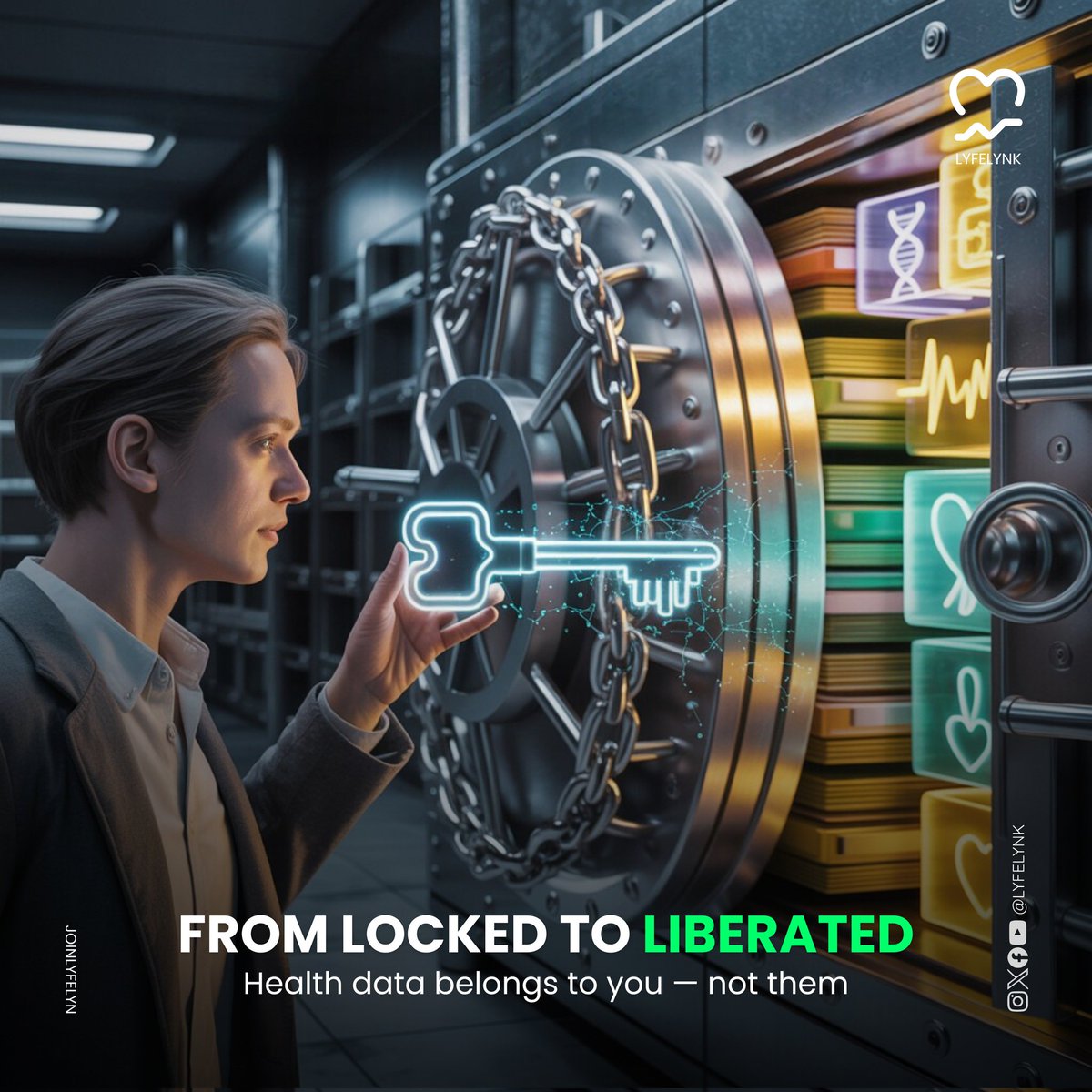 𝗟𝘆𝗳𝗲𝗹𝘆𝗻𝗸 𝗠𝗮𝗿𝗸𝗲𝘁 𝗪𝗮𝘁𝗰𝗵: 𝗛𝗲𝗮𝗹𝘁𝗵 𝗗𝗮𝘁𝗮 𝗶𝘀 𝘁𝗵𝗲 𝗡𝗲𝘄 𝗗𝗶𝗴𝗶𝘁𝗮𝗹 𝗙𝗿𝗼𝗻𝘁𝗶𝗲𝗿
The current healthcare system is built on silos, locked vaults, and third-party ownership. Which brings us back to the question…

𝗪𝗵𝗼 𝗿𝗲𝗮𝗹𝗹𝘆 𝗼𝘄𝗻𝘀