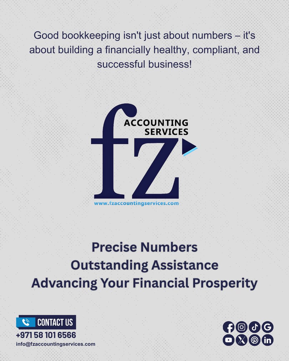 fz_accounting's tweet image. What is Bookkeeping &amp;amp; Why It Matters?

Let&apos;s break it down!

#FZAccounting #BookkeepingBasics #WhatIsBookkeeping #FinancialManagement #BusinessFinance #UAEBusiness #AccountingServices #SmallBusinessTips #FinancialClarity #BookkeepingMatters #BusinessSuccess #UAEEntrepreneurs