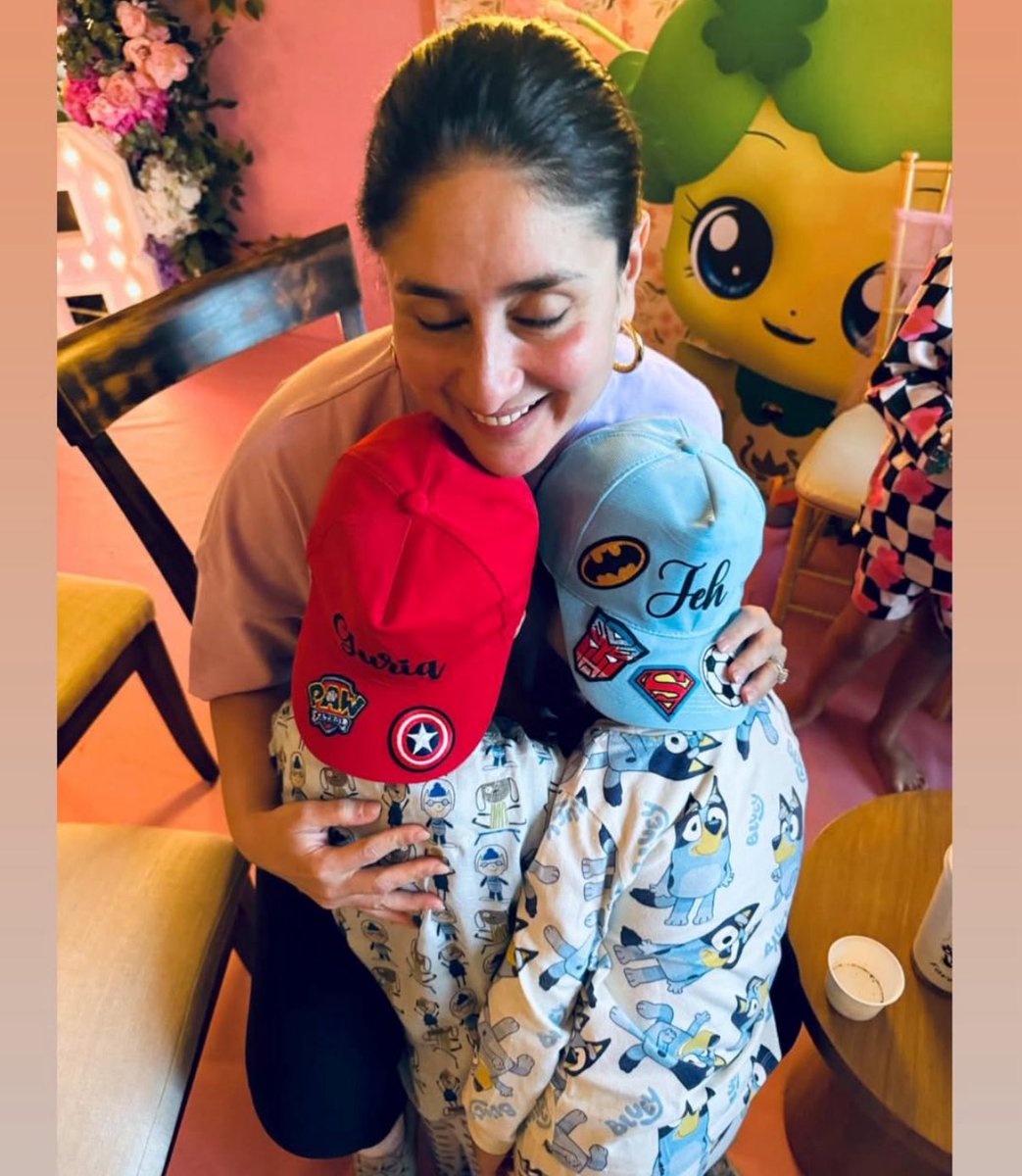 Kareena with Neha’s Dhupia’s son and Jeh