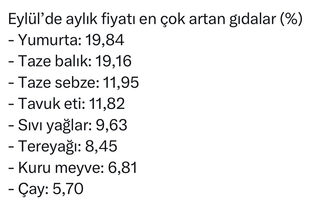 Gıda enflasyonunda teşhis yanlış olunca tedavi de yanlış oluyor

📍Hazine ve Maliye Bakanı Mehmet Şimşek:
“Eylül’de yüksek gerçekleşen aylık enflasyonda gıda fiyatları belirleyici oldu.  Zirai don ve kuraklık kaynaklı gıda enflasyonu uzun dönem eylül ayı ortalamasının 3 puan