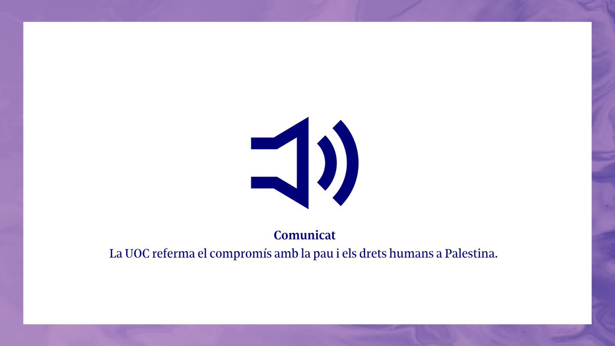 ➡️ Comunicat:
La #UOC referma el compromís amb la pau i els drets humans a Palestina.
➡️ Llegiu el comunicat complet:
🔗uoc.edu/ca/news/2025/l…